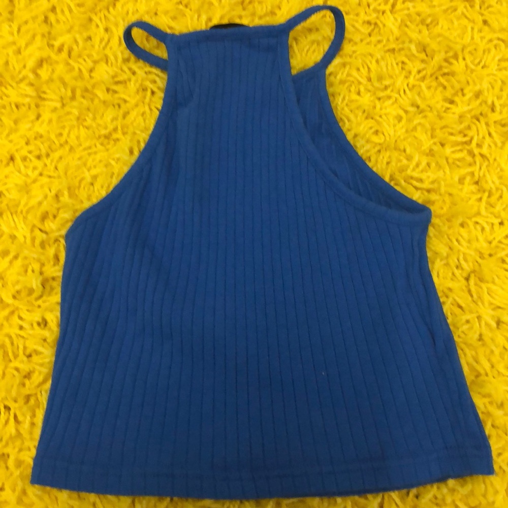 Blue Ribbed Halter Top - Picture 3 of 3